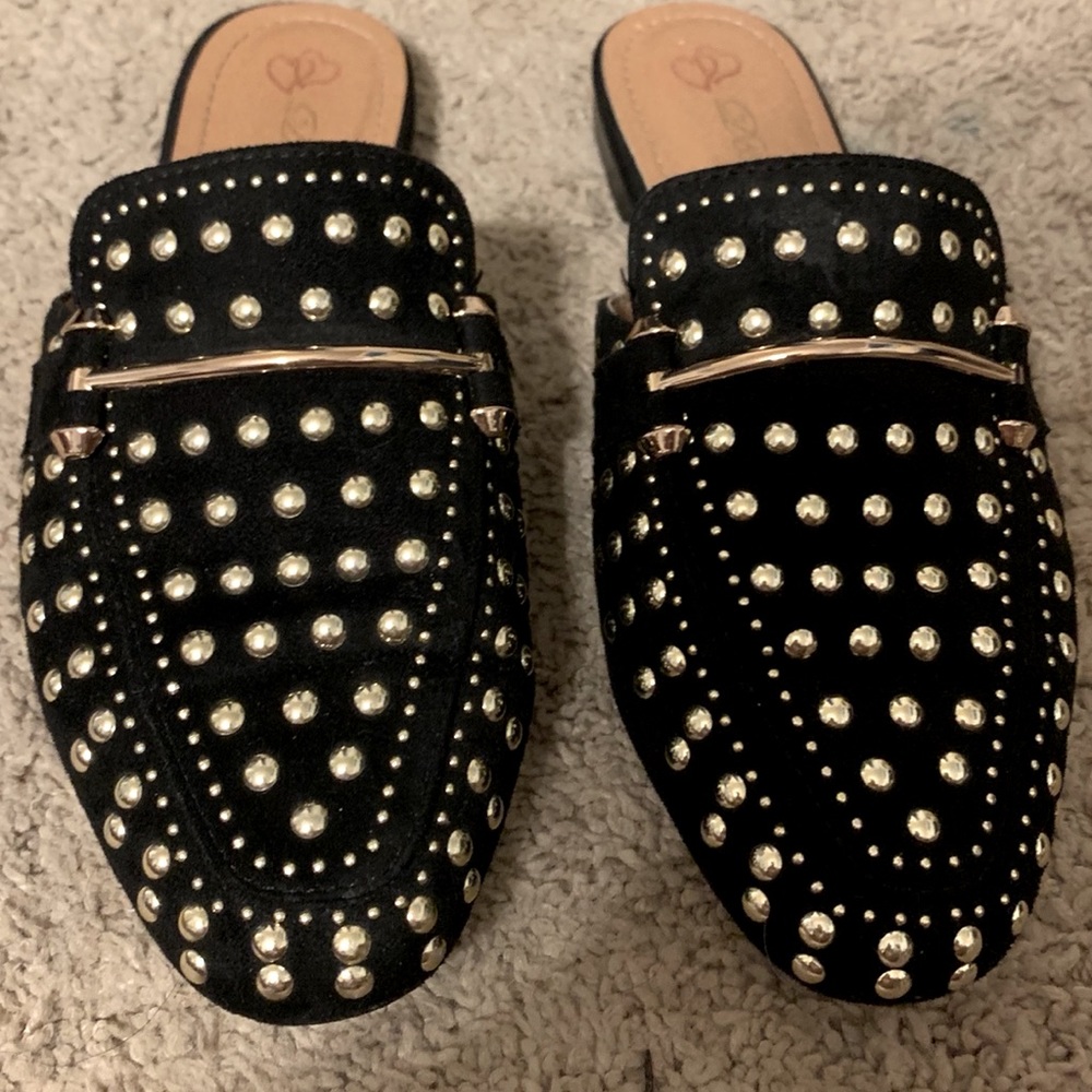 Gold studded slides